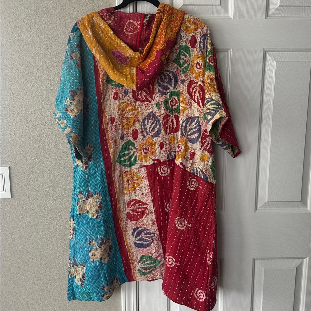 New- Shes1oak Kantha long top/dress hoodie - Picture 4 of 5